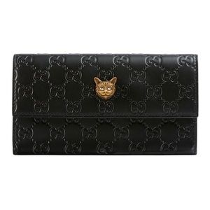 Gucci Signature continental wallet with cat